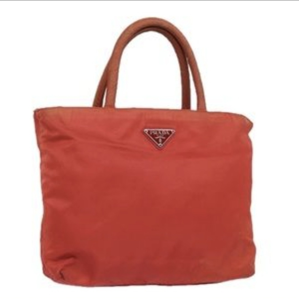 Authentic Prada Women's Vermillion Nylon Handbag